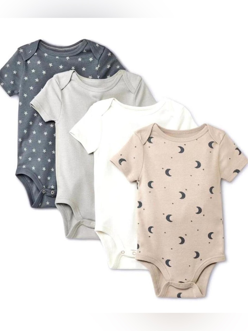 Cloud Island 4-pack of baby bodysuits Moon & Stars Bodysuit Set Unisex 0-3Months